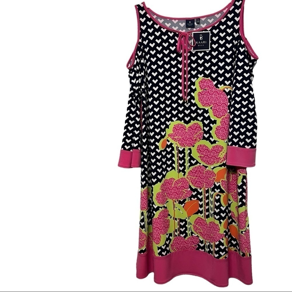 KAARI BLUE (NWT) OPEN SHOULDER DRESS SIZE LARGE - Picture 6 of 10